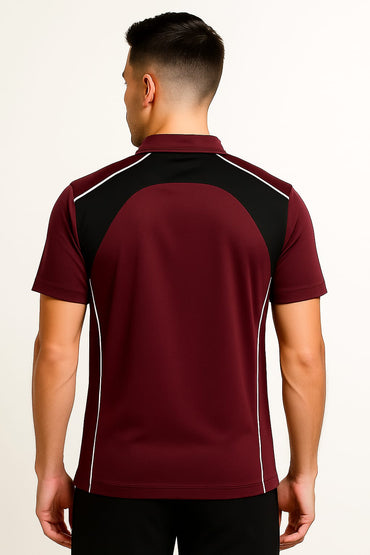 2699-Encore ZR-20 Activewear Polo Shirt Men-Burgundy Black