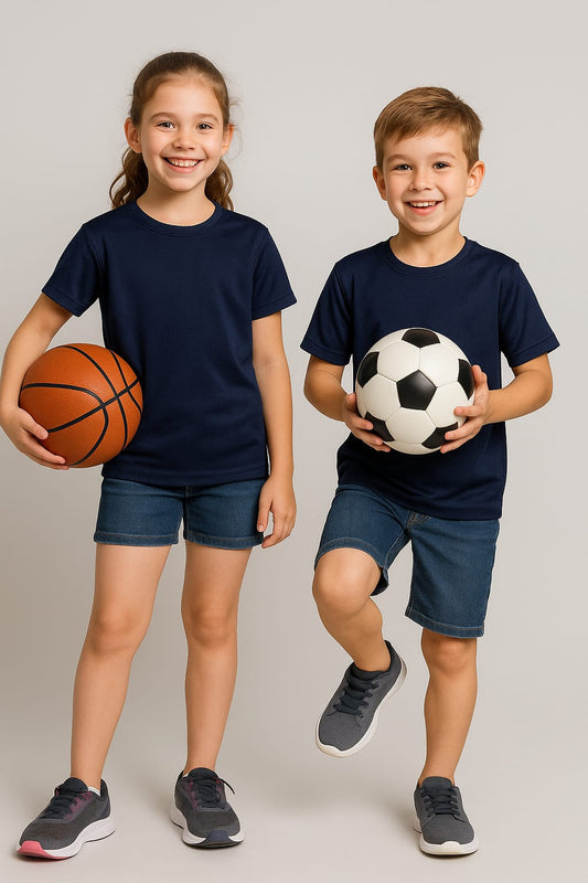 2711-Banner Essentials Aptus Plain T Shirt Kids-Navy