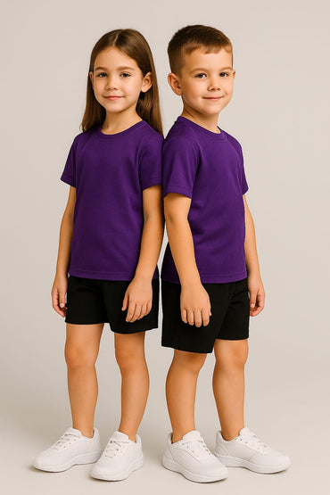 2711-Banner Essentials Aptus Plain T Shirt Kids-Purple