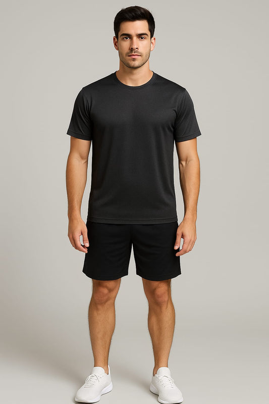 2710-Banner Activewear Training Plain T Shirt Men-Black