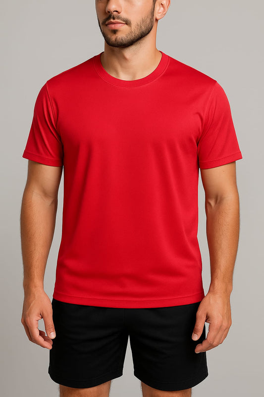 2710-Banner Activewear Training Plain T Shirt Men-Red