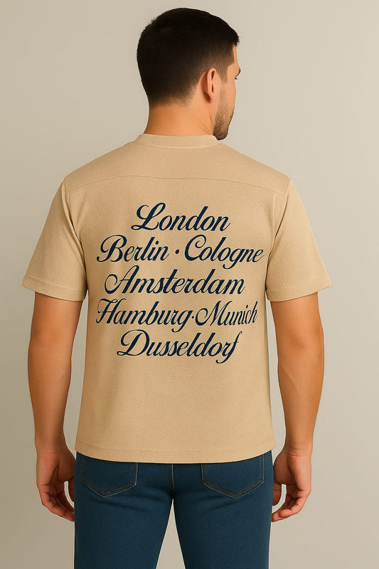 2706-FX Back Print T Shirt Men-Beige