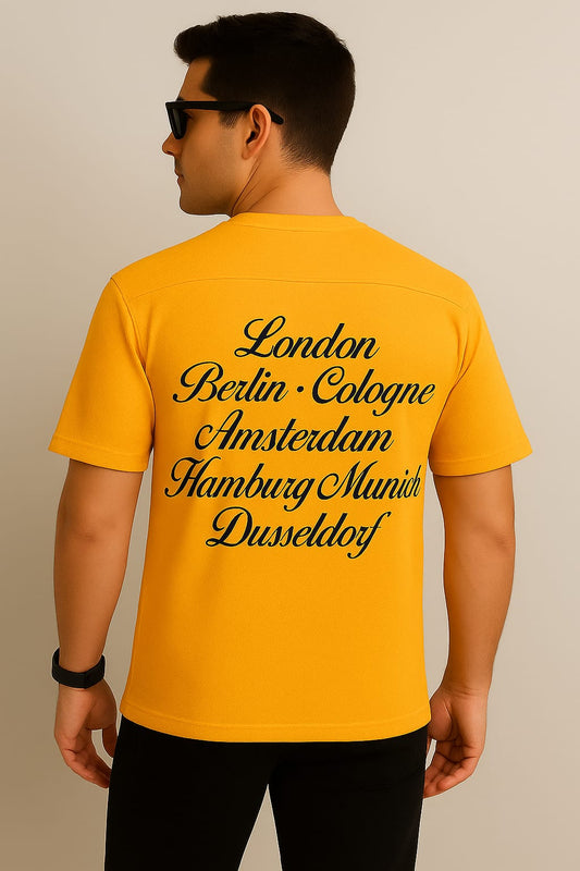 2706-FX Back Print T Shirt Men-Yellow