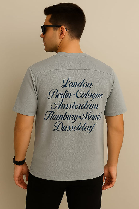 2706-FX Back Print T Shirt Men-Grey