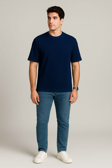 2706-FX Back Print T Shirt Men-Navy