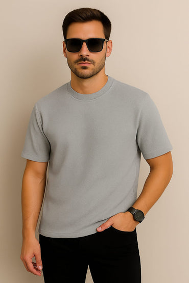 2706-FX Back Print T Shirt Men-Grey