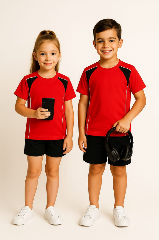 2714-Encore ZR-10 Activewear T-Shirt Kids-Red Black