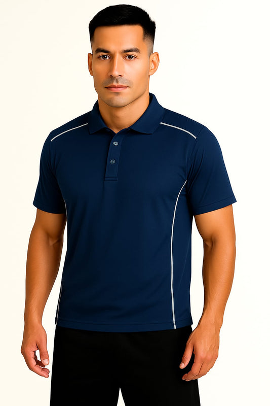 2699-Encore ZR-20 Activewear Polo Shirt Men-Navy White Piping