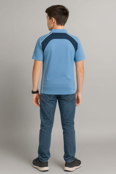 2716-Encore ZR-20 Activewear BOYS Polo Shirt-Sky Navy