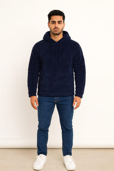 Raff & Taff Pullover Sherpa Hood For Men-2351-Navy