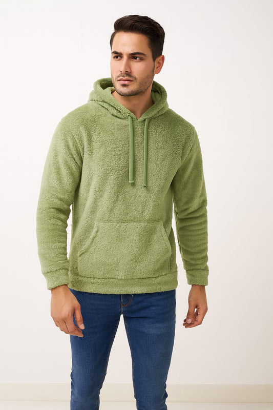 Raff & Taff Pullover Sherpa Hood For Men-2351-Mint