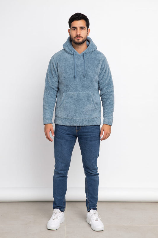 Raff & Taff Pullover Sherpa Hood For Men-2351-Sky