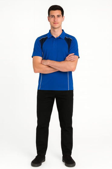 2716-Encore ZR-20 Activewear BOYS Polo Shirt Royal Body With Diff Panel-Royal
