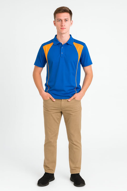 2716-Encore ZR-20 Activewear BOYS Polo Shirt Royal Body With Diff Panel-Royal