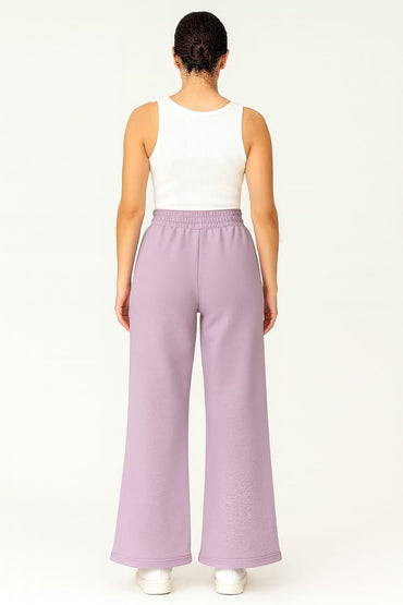 2703-FX Dipped Hip V-Pleated Trouser For Women-Purple