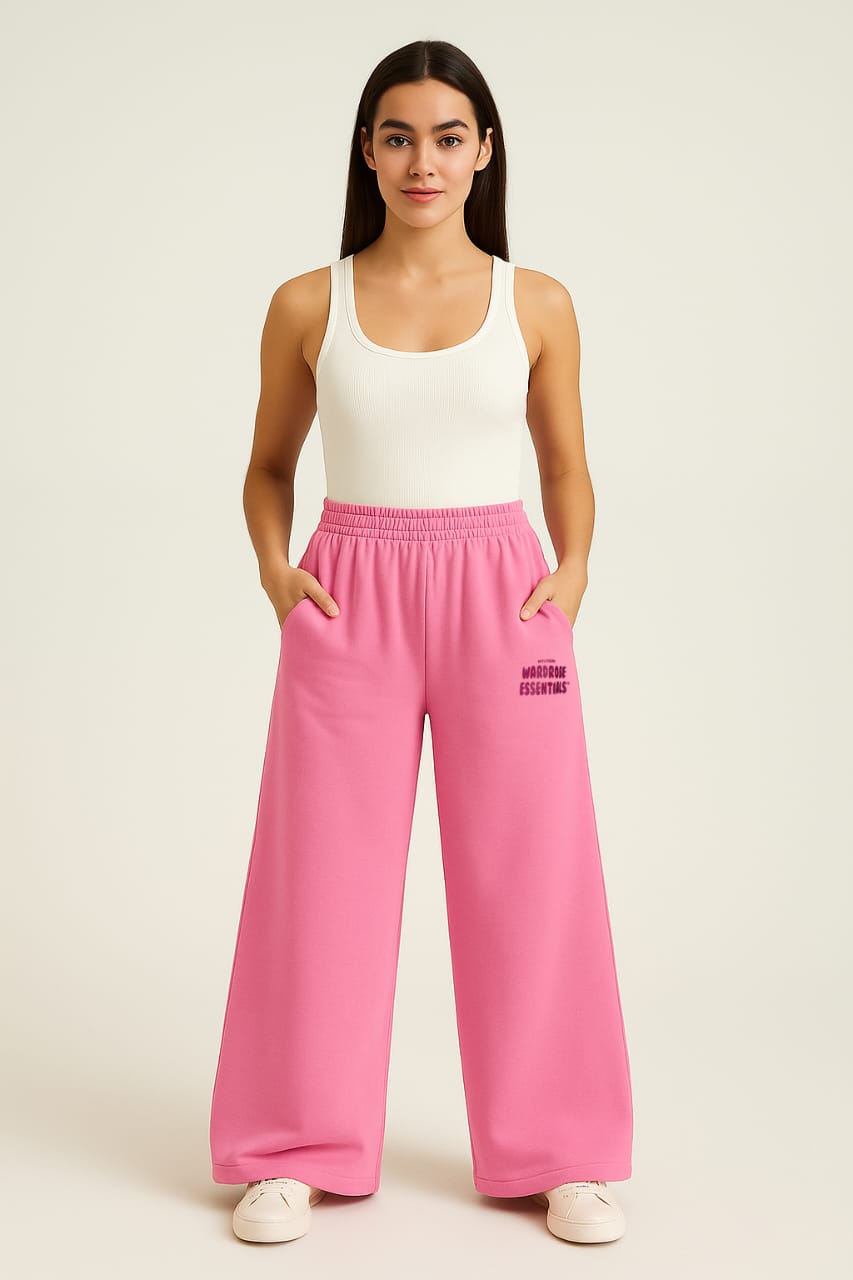 2705-BH Wadrobe Essentials Wide Leg Flare Trouser-Pink