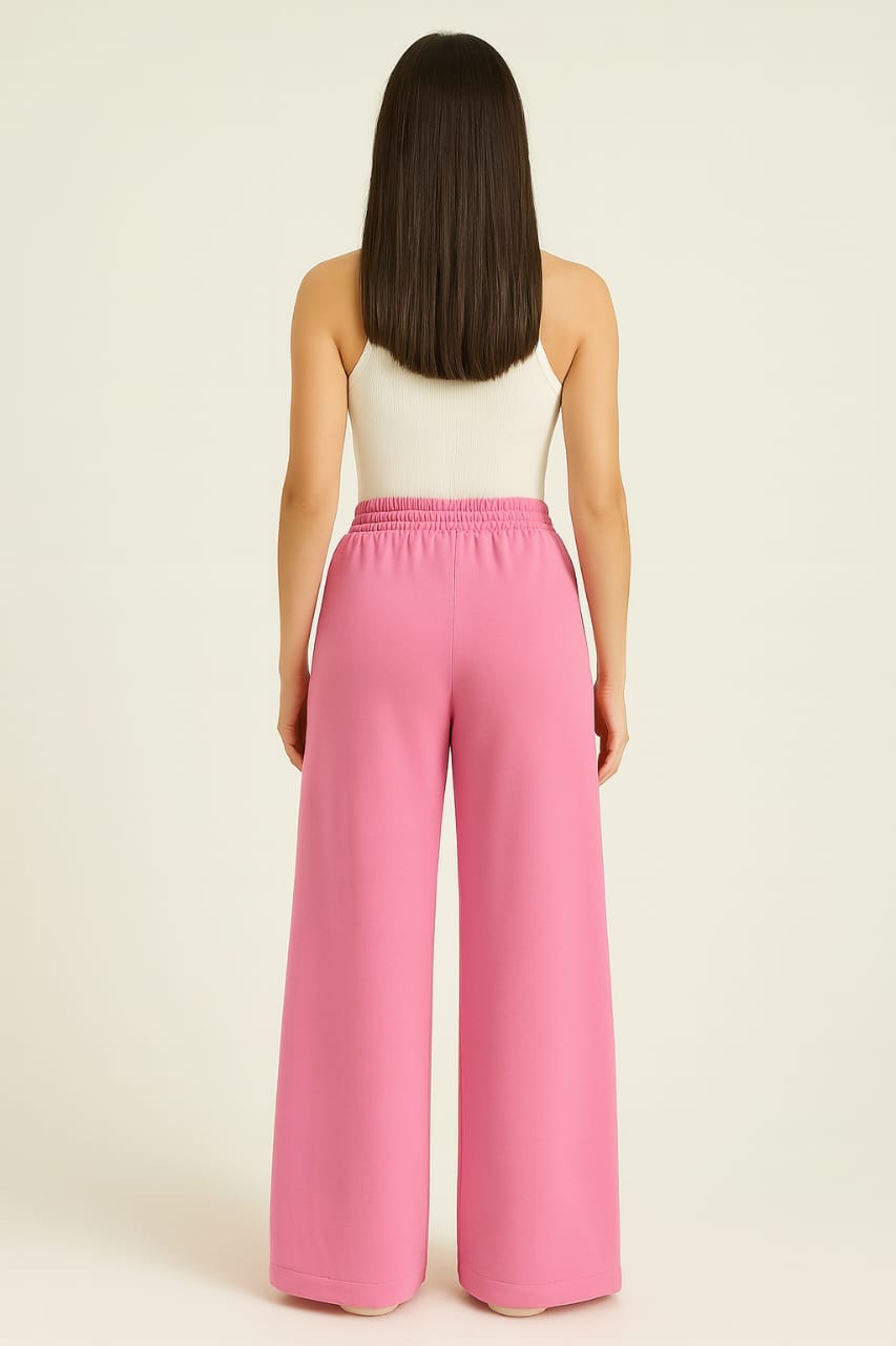 2705-BH Wadrobe Essentials Wide Leg Flare Trouser-Pink