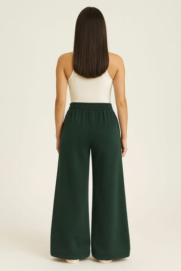 2705-BH Wadrobe Essentials Wide Leg Flare Trouser-Green