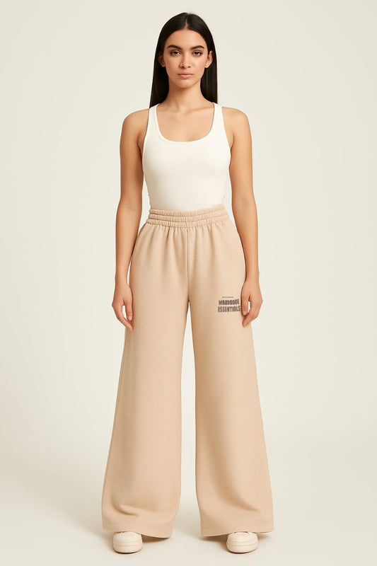 2705-BH Wadrobe Essentials Wide Leg Flare Trouser-Beige
