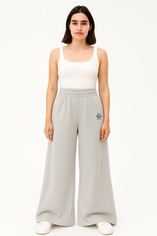 2704-OSK Wide Leg Flare Trouser Women-Grey