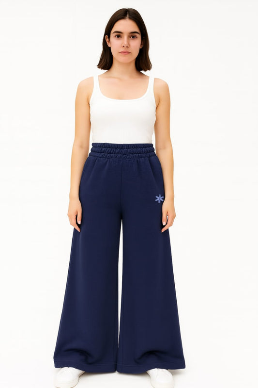 2704-OSK Wide Leg Flare Trouser Women-Navy