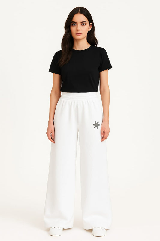 2704-OSK Wide Leg Flare Trouser Women-White