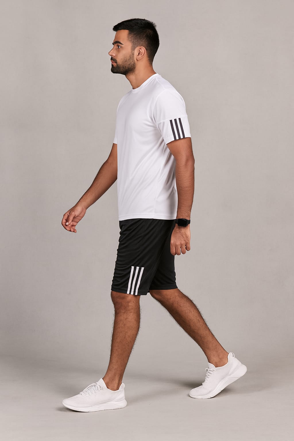 2717-JM Men’s Activewear Twin Set-White Black