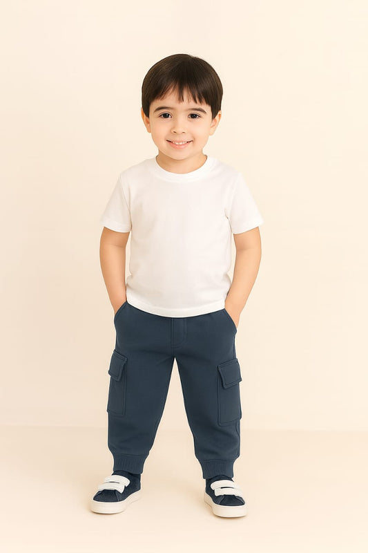 2726-Pocket Trouser Fleece For Kids-Blue