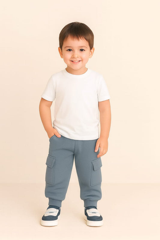 2726-Pocket Trouser Fleece For Kids-Sky Blue