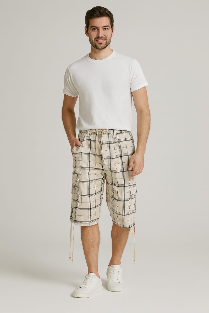 Raff & Taff Bermuda Shorts For Men-RT330-2629 Beige