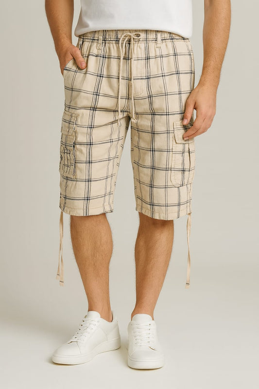 Raff & Taff Bermuda Shorts For Men-RT330-2629 Beige