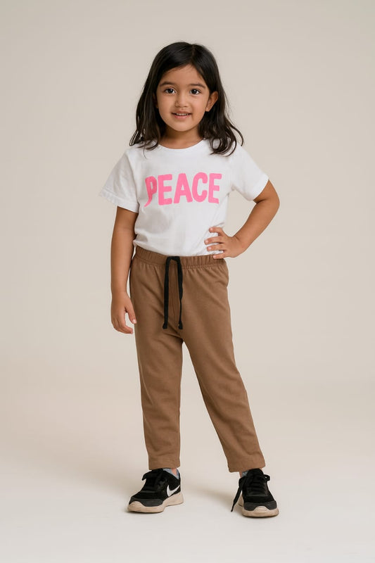 2740-JM Cotton TrousersFor Kids-Brown