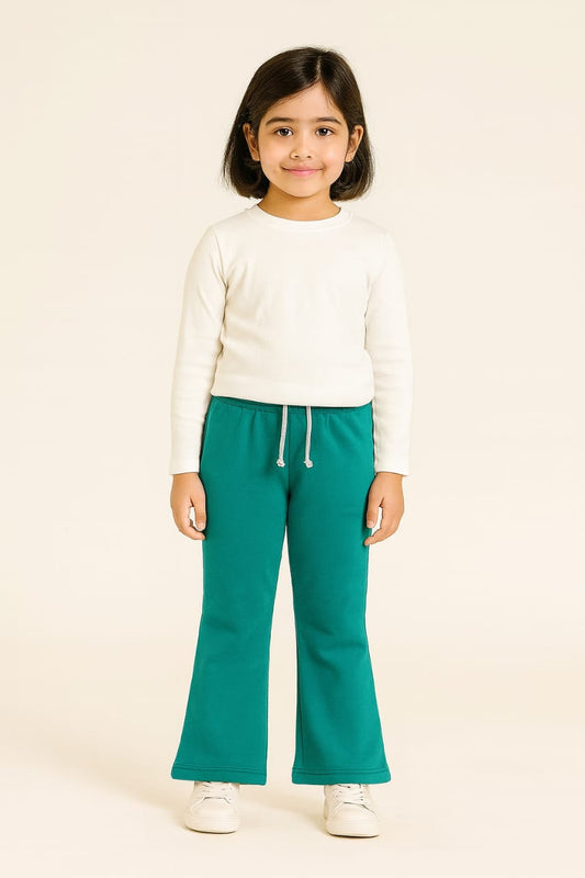 2749-JM Flare Trousers For kids-Turquoise