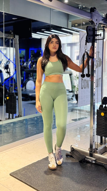 2753-Osk Gym Wear Sports Bra Set Women-Light Green
