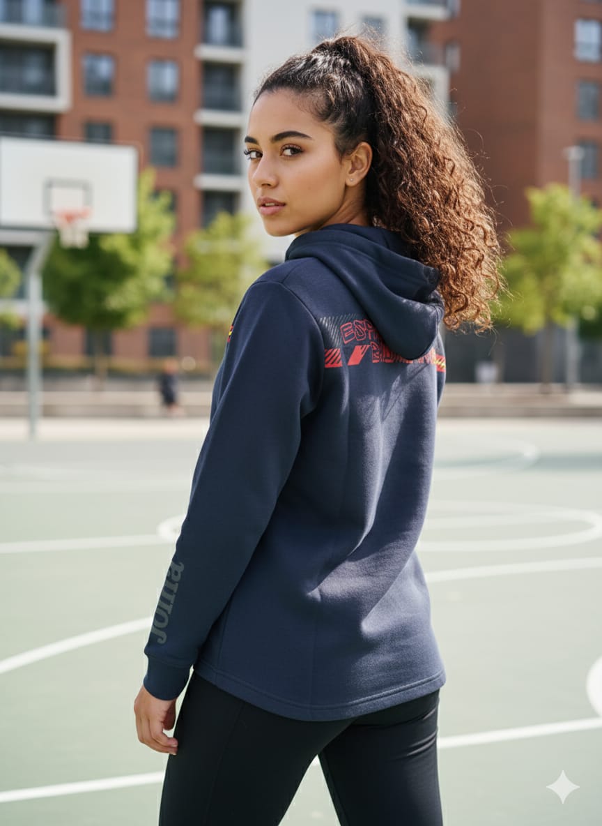 2757-JM Fed Espana Free Time Pullover Hood Women-Navy