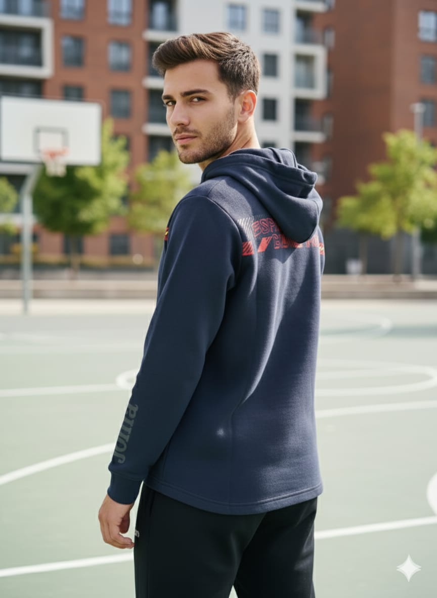 2757-JM Fed Espana Free Time Pullover Hood Men-Navy