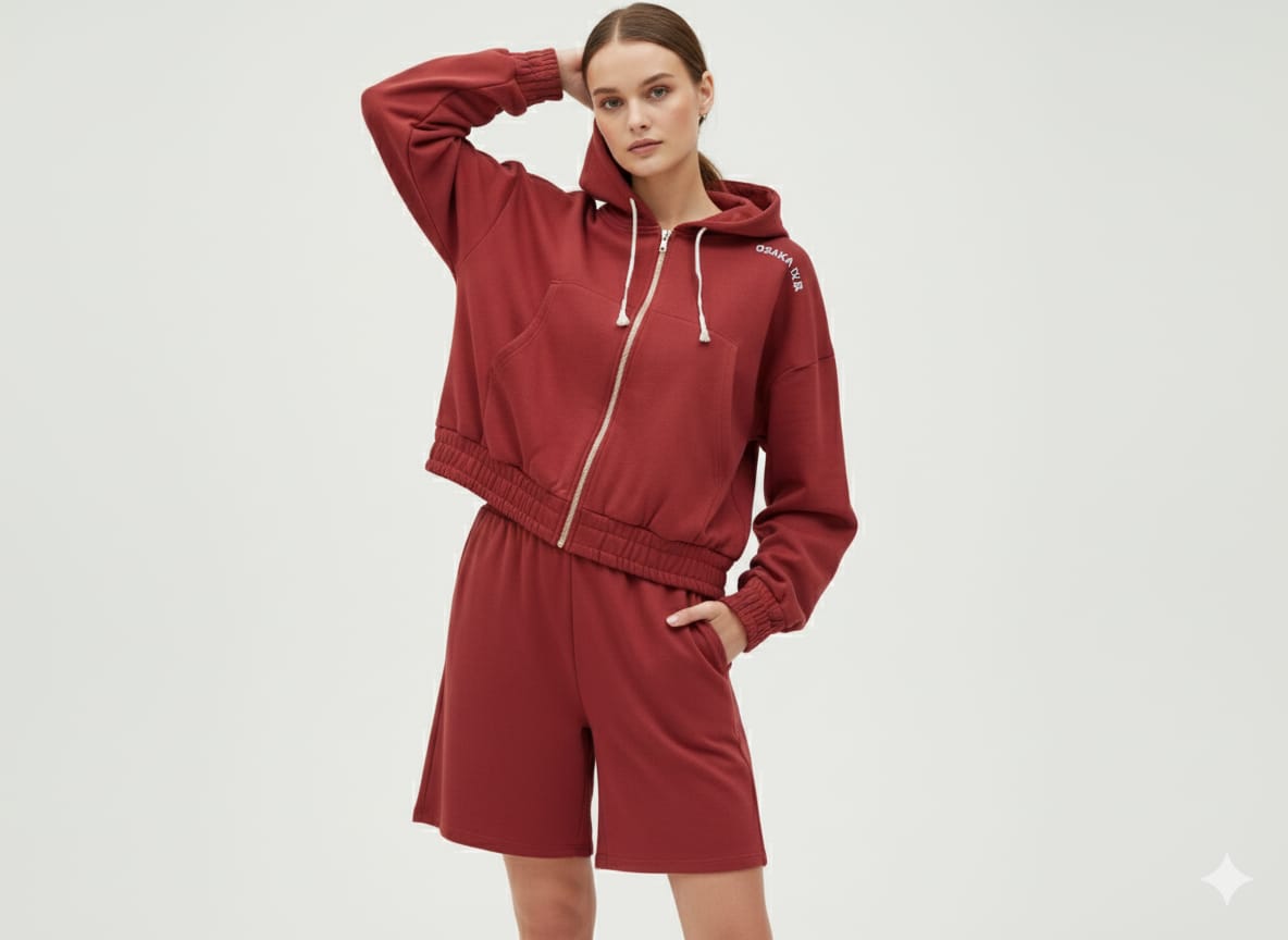 2760-Osk Women Full Zip Sweater-Brown