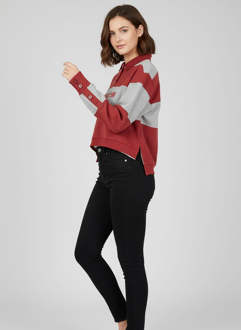 2759-Osk Women Polo Sweater-Brown