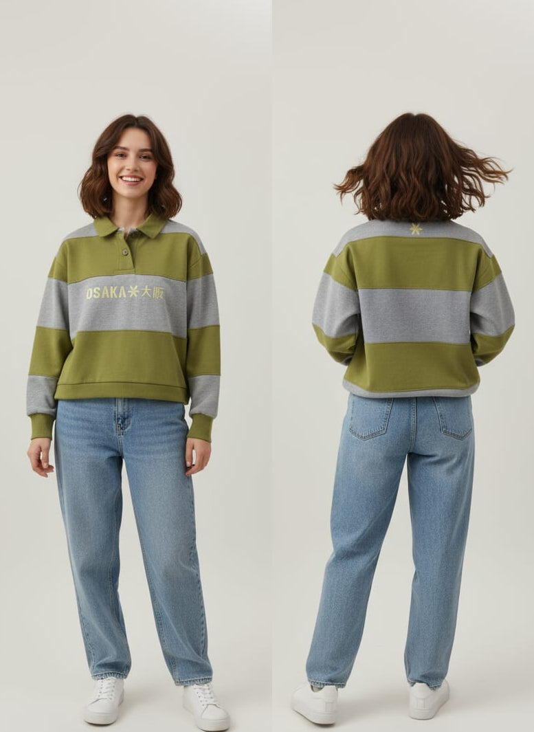 2759-Osk Women Polo Sweater-Olive