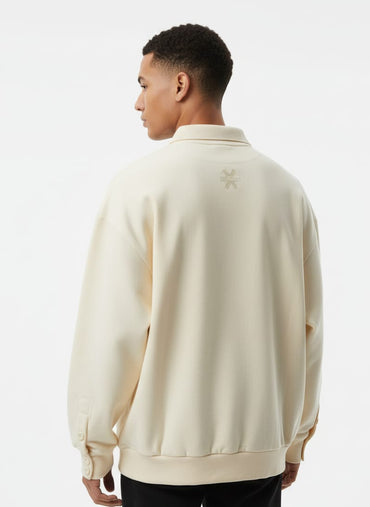 2762-Osk Men Polo Sweater-Cream