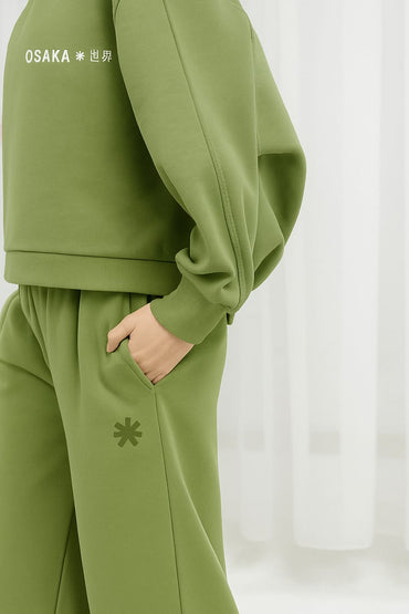 2761-Osk Women Wide Leg Sweatpant-Olive
