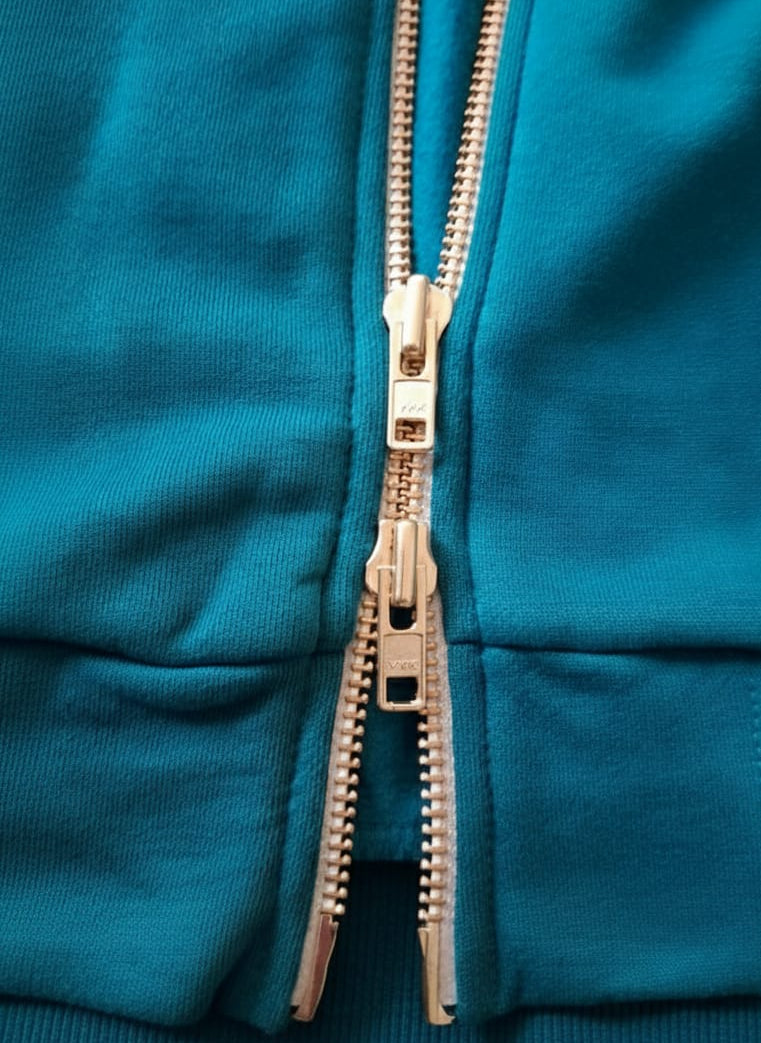 2768-Osk Men Full Zip Hoodie-Teal