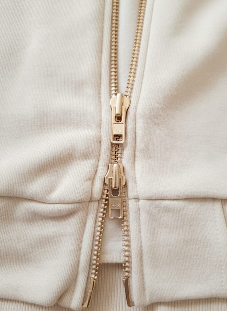 2768-Osk Men Full Zip Hoodie-Cream