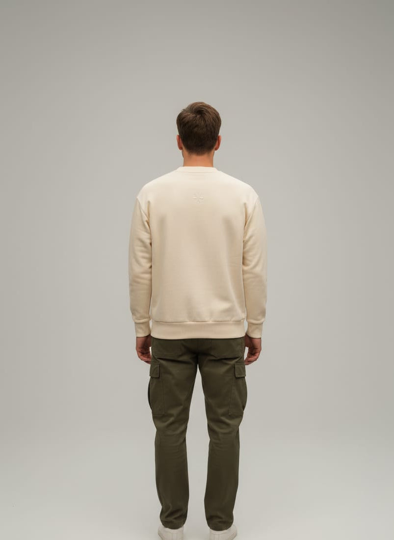2779-Osk Men Boxy Sweat Shirt-Cream