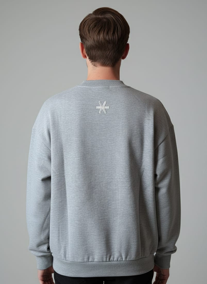 2779-Osk Men Boxy Oversized Sweat Shirt-Cream