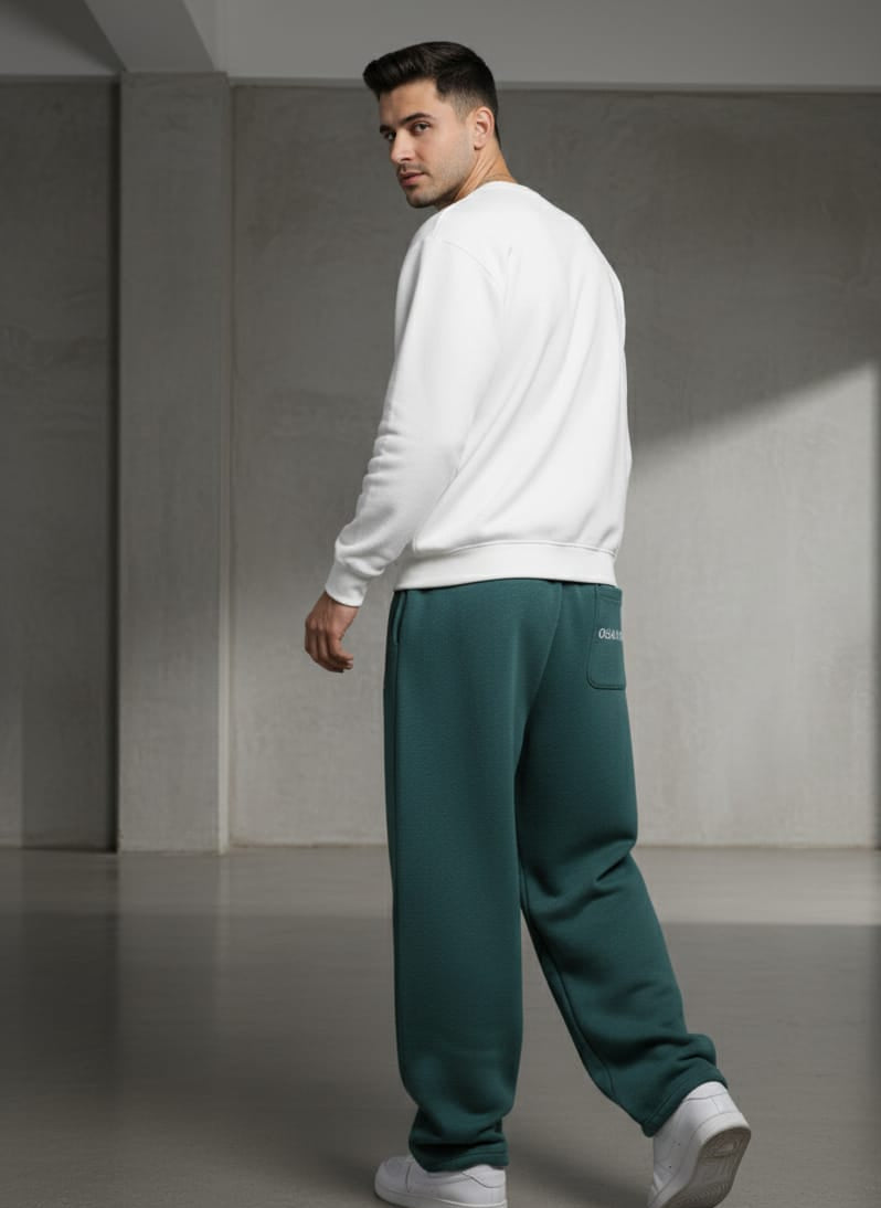2780-Osk Men Wide Leg Sweat Pant-Teal
