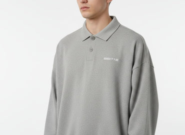 2762-Osk Men Polo Sweater-Grey