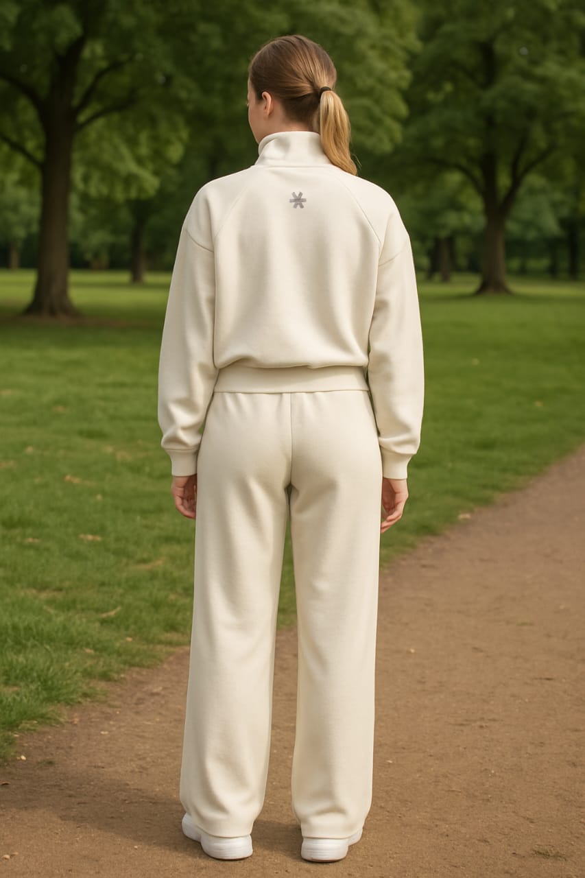 2760-Osk Women Full Zip Sweater-Cream