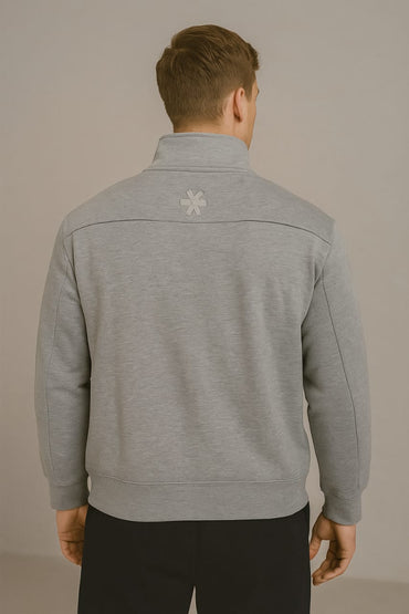 2778-Osk Men Half Zip Oversized Sweater-Grey