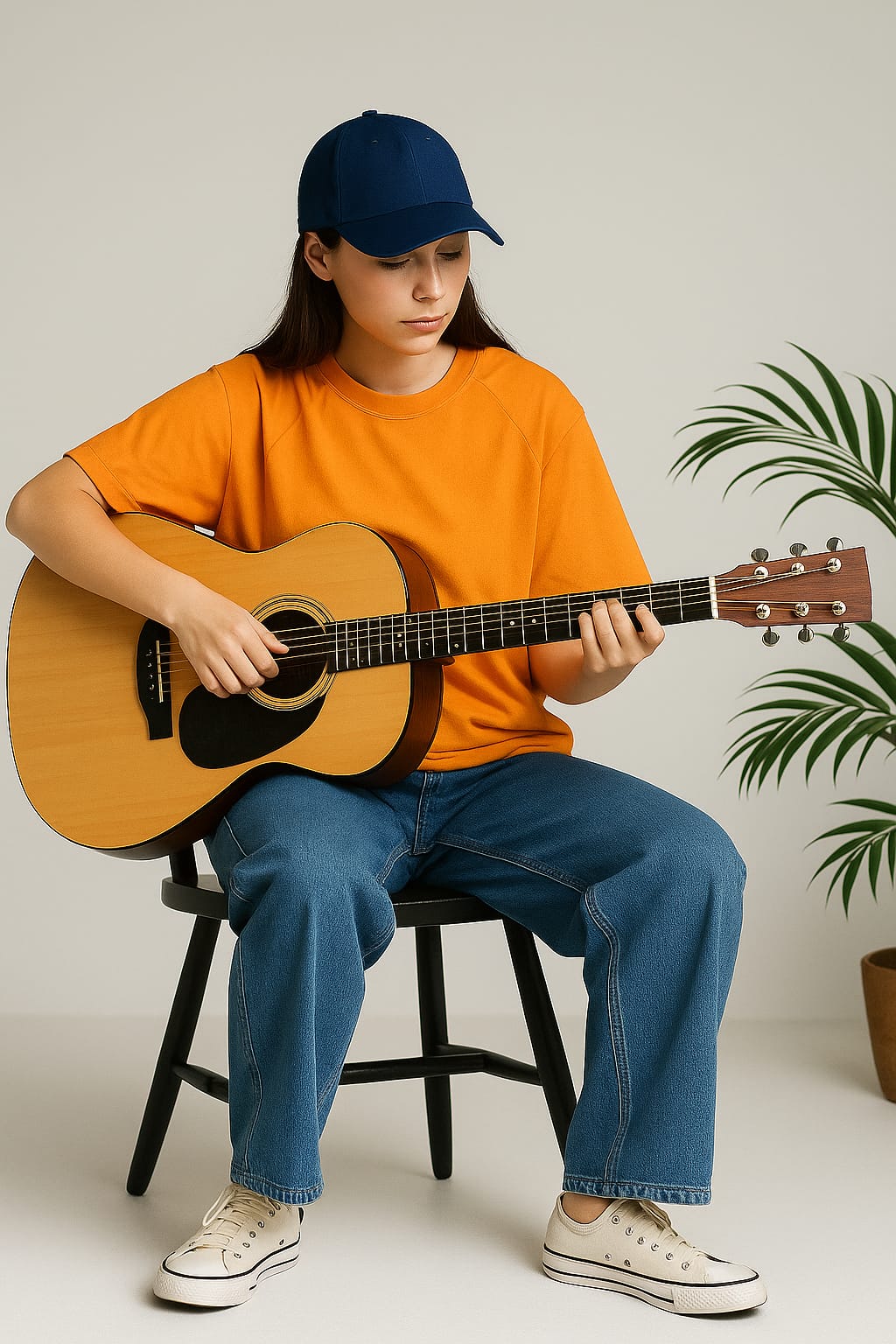 2700- Raglan Sleeve Oversize Plain T Shirt Women-Orange
